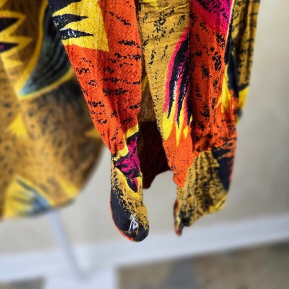 Bossman Size Medium Colorful Abstract Pattern Button Down Shirt Chest Pocket VTG - Picture 9 of 13